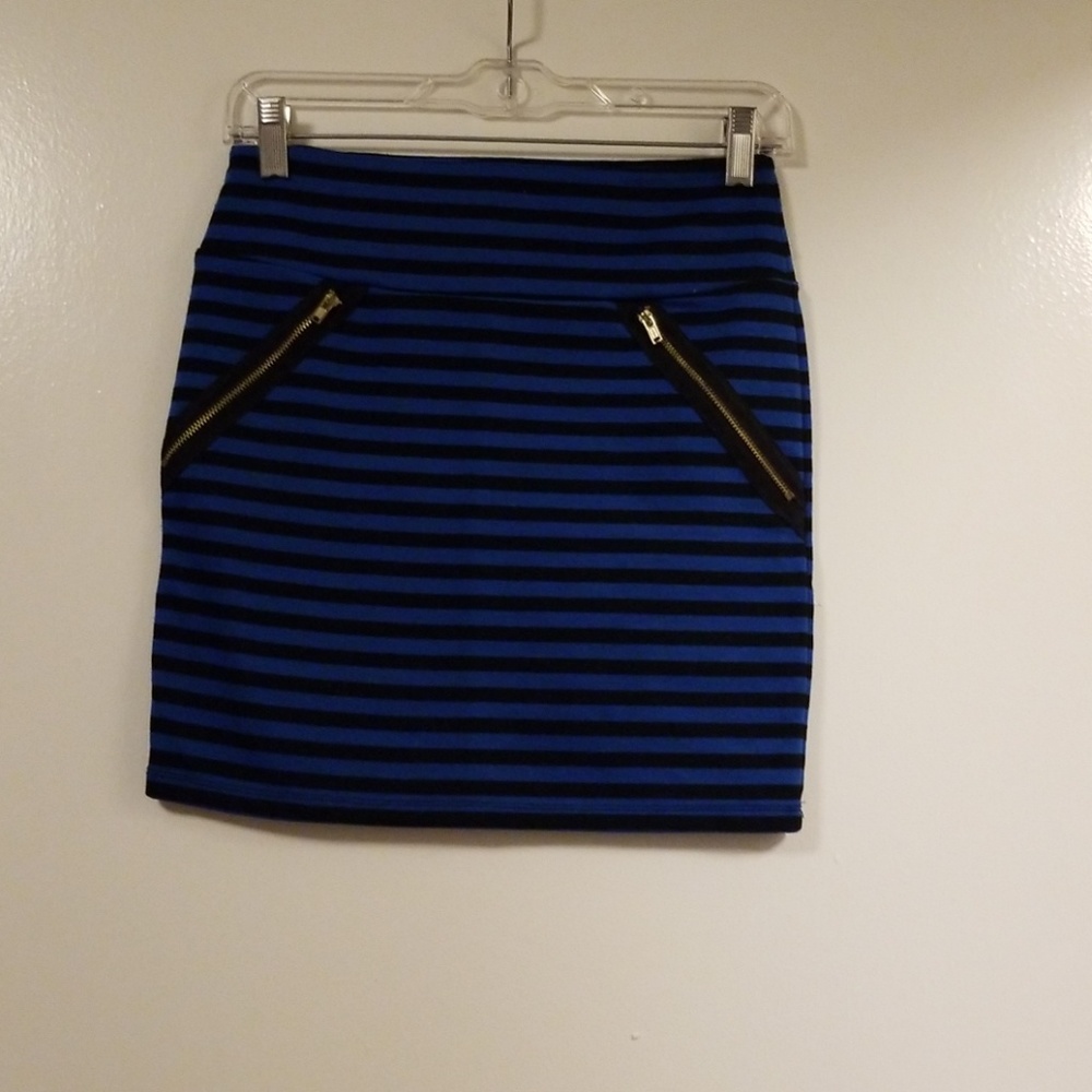 Blue striped skirt